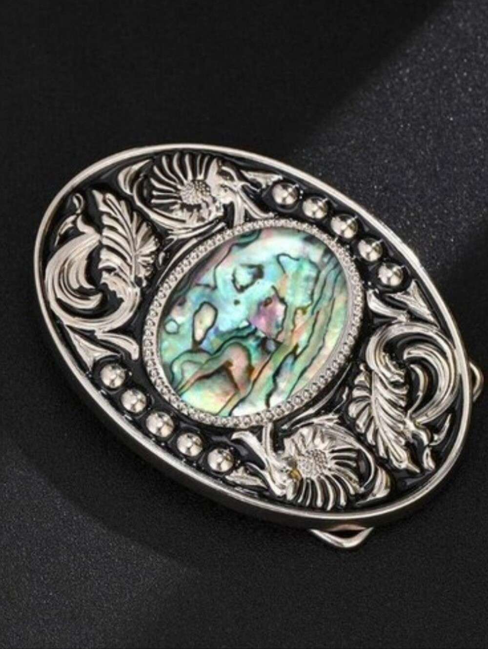 New beautiful abalone Floral Swirl Western belt buckle